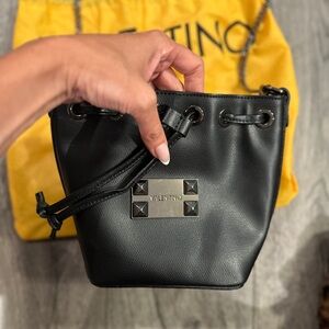 Valentino Black Mini Bag with Silver Accents